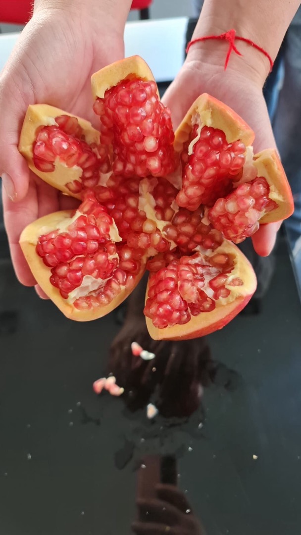 Granaty od producentów z Hiszpanii, odmiana Mollar (nasiona bardzo miękkie), kal