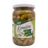 Ogórki pasteryzowane pochodzenia serbskiego opakowanie 720g, słoik szklany