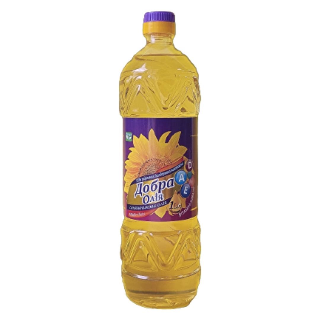 BUTELKA 1 l BUTELKA 1 litr Olej słonecznikowy witaminizowany Objętość: 1 L Waga netto: 920 g Okres przydatności do spożycia: 24 miesiące (8°C - 20°С) Na całym
