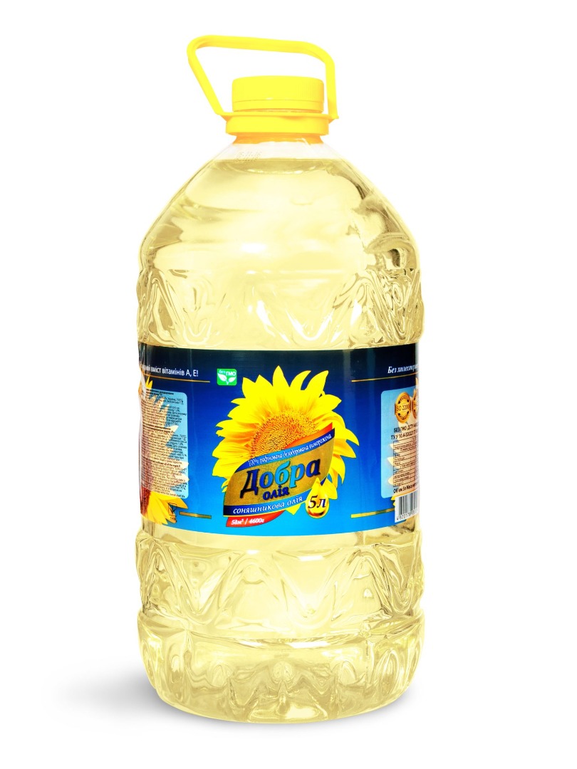 BUTELKA 1 litr BUTELKA 1 litr Olej słonecznikowy rafinowany Pojemność: 1 L Waga netto: 920 g Okres przydatności do spożycia: 24 miesiące (8°C - 20°С)