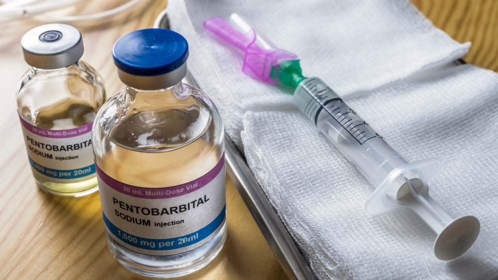 Nembutal (sproszkowany pentobarbital sodu, płyn i tabletki) jest najlepiej sprzedającym się barbituranem do czynnej i biernej dobrowolnej eutanazji zwierząt