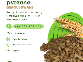 OTRĘBY PSZENNE GRANULOWANE. Oferujemy w ciągłej sprzedaży otręby pszenne