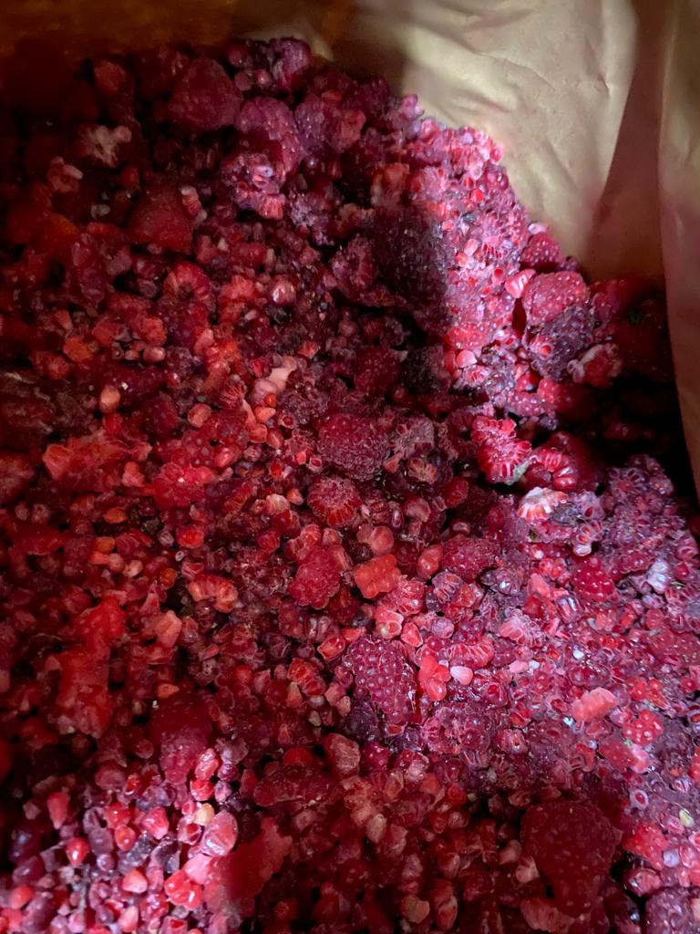 Sprzedam mrożone maliny polfabrykat na grys w workach po 25 kg
