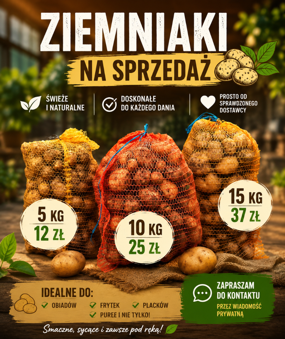 Ziemniaki pochodzą z ekologicznej uprawy bez nawozów